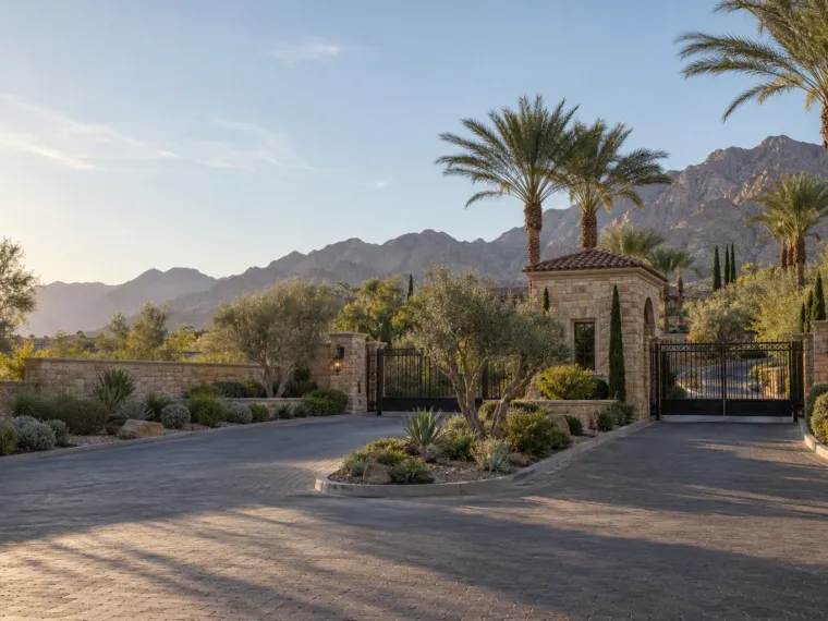 Guard-gated entrance of a luxury Las Vegas community