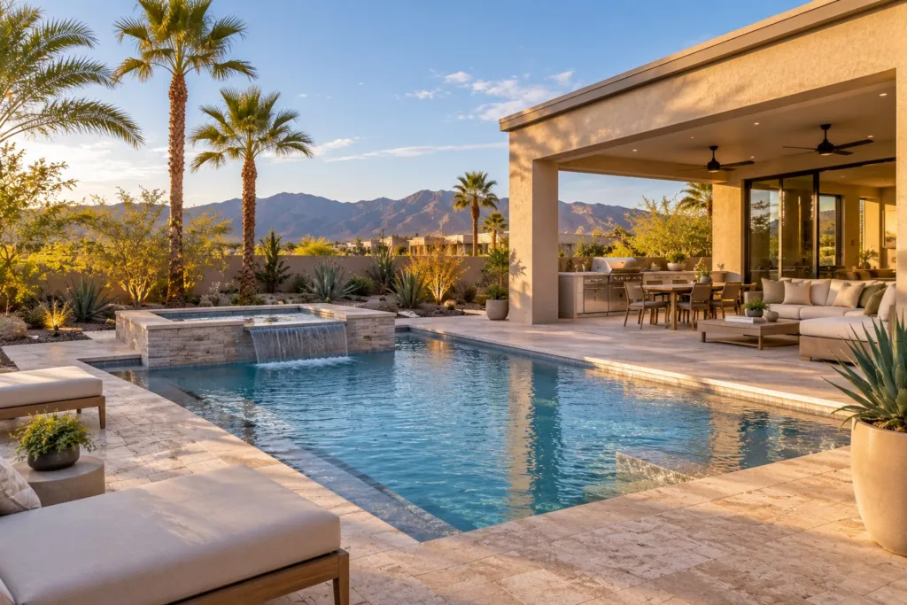 Backyard pool at a Las Vegas home