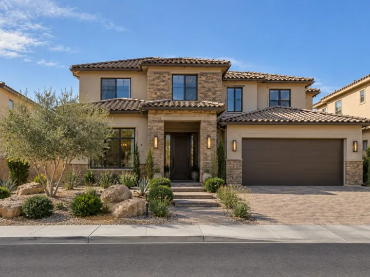 Two-story Las Vegas home in morning light