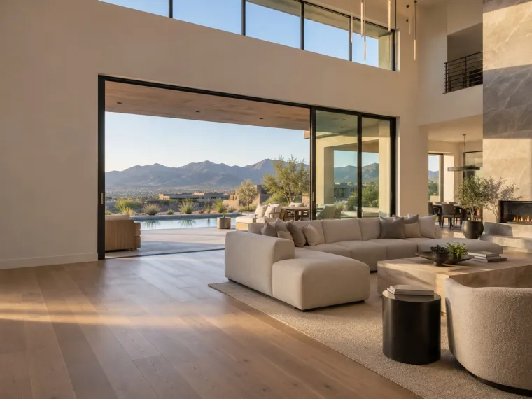 Great room of a contemporary luxury home in Las Vegas