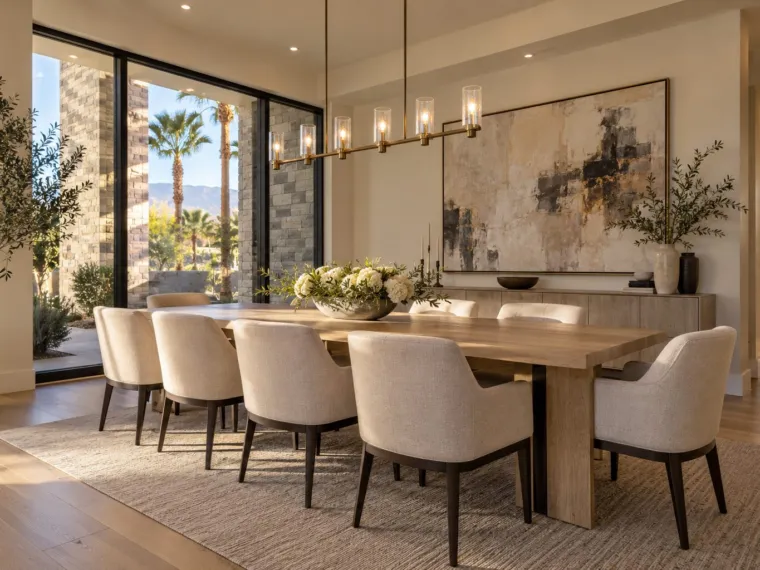 Staged dining room in a Las Vegas luxury home ready to sell