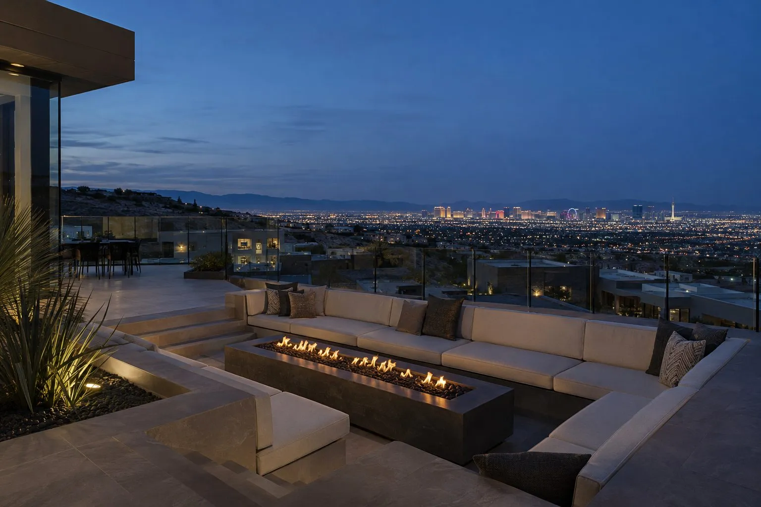 Rooftop deck in MacDonald Highlands overlooking the Las Vegas lights