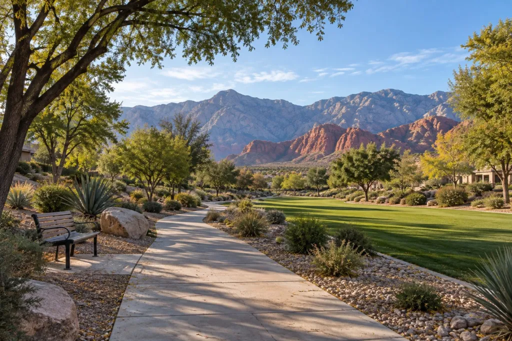 Walking trail in Summerlin, a favorite with buyers moving from California